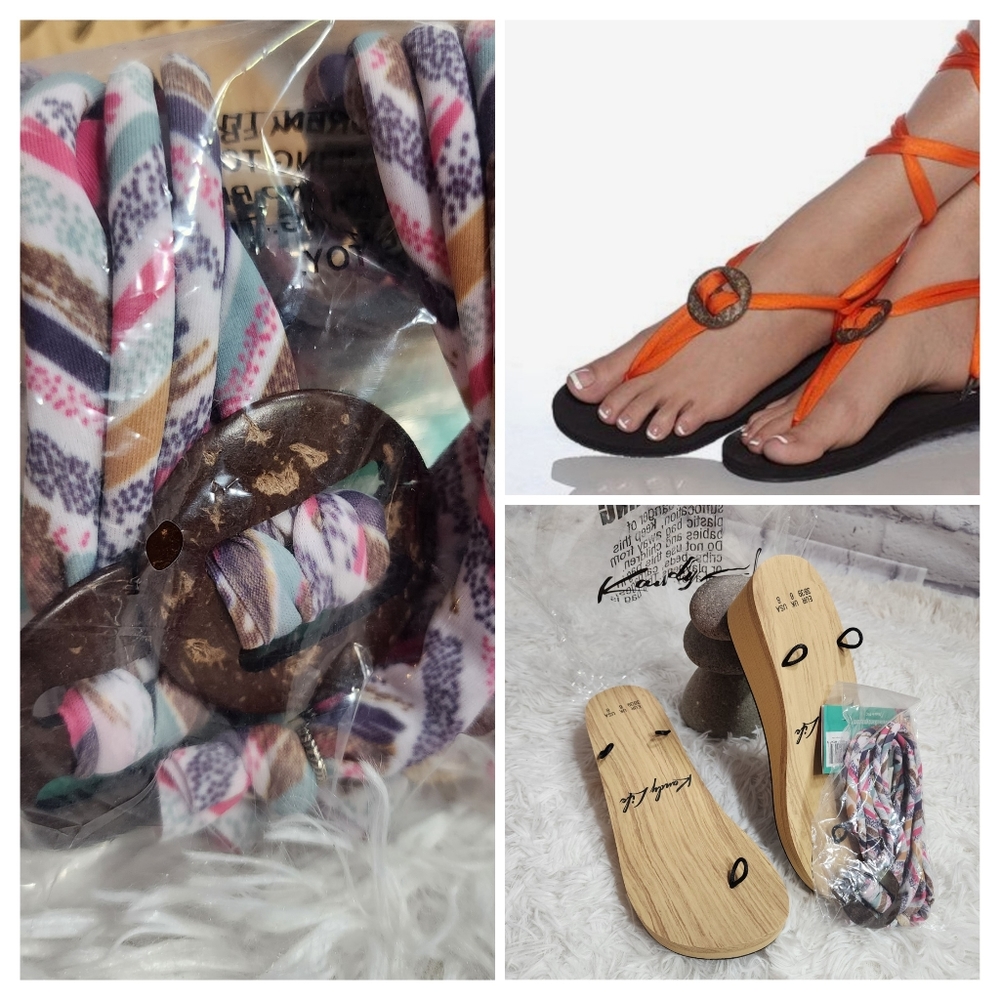 Kandy Life Interchangeable Wedge Sandals  Womens Size 8/ Multicolor Short Strap